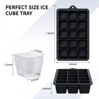 Ensemble de 2 moules à glaçons carrés en silicone avec couvercle, sans BPA, faciles à démouler, pour usage domestique – Vente chaude