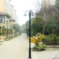 Lampu Taman LED Kustom Pabrik, Kepala Lampu Tenaga Surya yang Dapat Disesuaikan, Warna, Daya, Pola Dasar Tiang Lampu, Dll