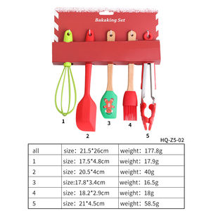 Ensemble de cuisson pour enfants de qualité alimentaire 5 pièces outils de cuisson non toxiques pour enfants spatule en silicone emporte-pièces rouleau à pâtisserie fouet pinces - Product Image 3