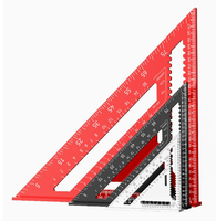 Règle triangulaire de charpentier en alliage d'aluminium de 12 pouces, outil triangulaire à 45/90 degrés, règle à angle droit, outils de mesure pour la menuiserie