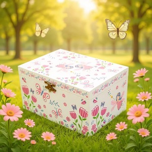 Caja <span class=keywords><strong>Musical</strong></span> de Cuentos de Hadas Rosa, Caja de Almacenamiento de Joyas para Niños con Espejo, Regalo de Cumpleaños, Juguete para Niñas - Product Image 1