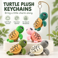 Mini porte-clés tortue en peluche mignonne, jouet en peluche animal marin de 12 cm, porte-clés tortue de mer arc-en-ciel