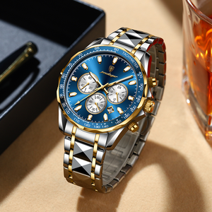 Reloj de Pulsera de Cuarzo para Hombre Poedagar 815 de Acero Inoxidable de Lujo, Resistente al Agua, Luminoso, Cronógrafo - Product Image 2