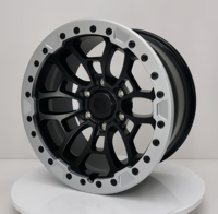 S3-00014 18-24 Llantas de coche de aluminio forjado personalizadas, negro mate, con labio mecanizado, diseño de malla y plato profundo, estándar DOT, para Defender