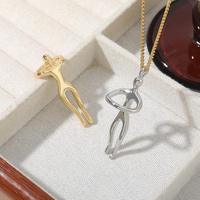 Collier pendentif en acier inoxydable Gaovo, couple enlacé, romantique, souvenir de la Saint-Valentin, bijoux tendance, cadeau pour homme et femme