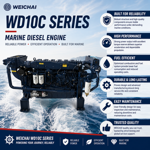 <span class=keywords><strong>Moteur</strong></span> diesel marin turbocompressé et refroidi par air WEICHAI WD10C Série 125-240kW 9.7L 6 cylindres pour bateaux de pêche, de remorquage et de transport de marchandises - Product Image 3