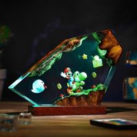 Lampe de table en résine Mario et son ami Jesse, veilleuse design en résine, cadeau d'Halloween