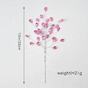 Tiges de fleurs en cristal artificiel, fausses fleurs en acrylique pour la décoration de Noël, arrangements DIY - Product Image 3