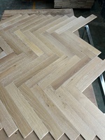 ABCD Grade European Oak Engineered Flooring Herringbone White Wire Brushed UV Larquered Timber Boards 15/4mm Thickness