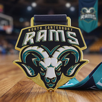 Nouvelle Arrivée Médaille Personnalisée en Alliage de Zinc Doré avec Logo Mascotte 3D Émaillé Ram pour Jeux Sportifs, Souvenir de Club et Cadeau pour les Vainqueurs