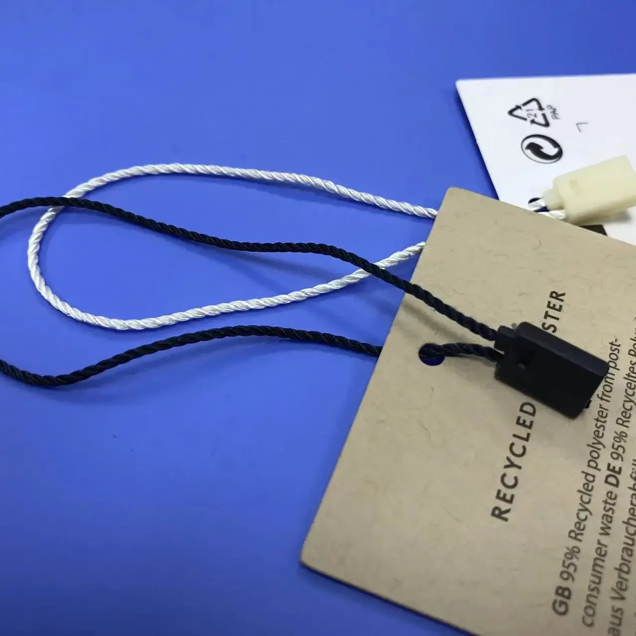 하이 퀄리티 화이트 면 행 태그 문자열 얇은 로프 패스너 천연 코드 의류 소매 포장 태그 로프