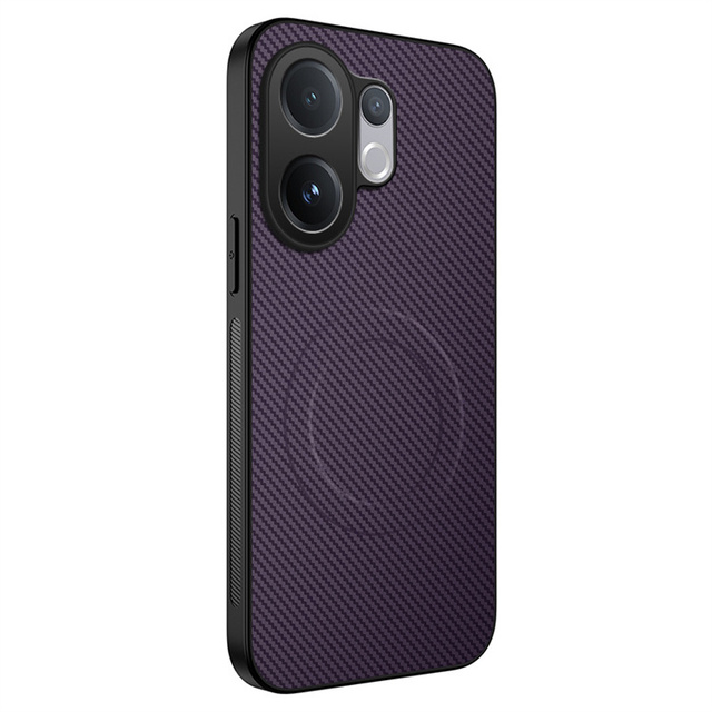 Carbon Fiber Texture PC+TPU Shockproof Phone Case for Infinix Hot 60 Pro Magnetic Case for Tecno Spark 40 Pro