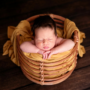 Cuna de bambú grande en forma de calabaza con asas, de madera maciza y ratán natural para bebés de 0 a 6 meses, bebés y niños. - Product Image 1