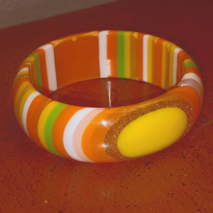 Bracelet jonc en résine hautement poli, fait main et personnalisé, style vintage, pour femme, Inde, Anam, mariage, logo personnalisé - Product Image 1