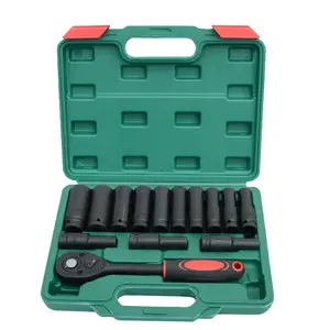 Hoge Kwaliteit 14Pc Diepe Impact Socket Set 1/2 "Aanpassen Impact Socket Auto Set Ratelsleutel Combinatie Set