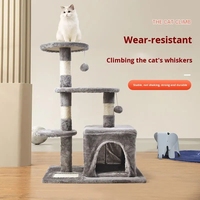 Tour pour chat classique de 80 cm avec maison en peluche amovible douce pour la peau, balles de jeu et base robuste anti-basculement pour chats d'intérieur