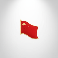 GREPAS GIFTS Épinglette drapeau chinois de 1 pouce, épinglette patriotique mondiale pour chapeau