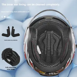 Cascos de motocicleta para hombre y mujer, todas las estaciones, certificado DC, ABS, Scooter, casco de seguridad, gama alta, 3/4, medio casco, doble XL, liberación rápida - Product Image 5