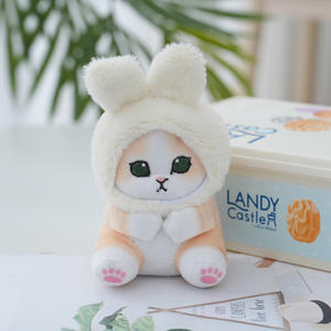 Großhandel Mini-Neustil Kaninchen Katze Plüsch-Schlüsselanhänger gefüllte Tiere für Kindergeschenke Plüsch-Hai Kaninchen Katze Schlüsselanhänger - Product Image 4