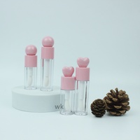 Tube de brillant à lèvres sérigraphié avec bouchon à vis 5g et 8g, grand applicateur pinceau, emballage cosmétique pour rouge à lèvres, pour femmes