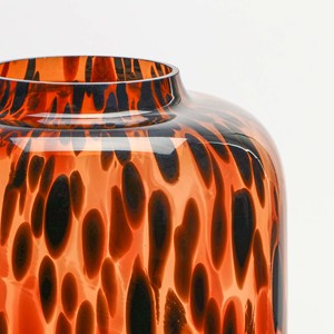 Colpo a mano Vintage ambra nero Design unico moderna casa decorativa leopardo rotonda grande fiore <span class=keywords><strong>vaso</strong></span> di vetro - Product Image 3