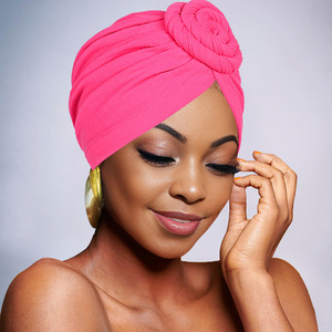 Thắt nút của phụ nữ Turban hat da lộn đầu kết thúc tốt đẹp thanh lịch Xếp Li Beanies headscarf thắt nút headscarf nổ thắt nút headscarf - Product Image 4
