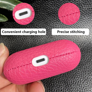 Étui personnalisé en cuir PU imperméable et antichoc avec motif galet, logo personnalisé pour AirPods Pro, Beats Studio Fit Pro - Product Image 5