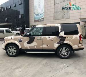 <span class=keywords><strong>Vinilo</strong></span> Adhesivo para Automóviles, Color Negro Brillante, Efecto Camuflaje Desértico Blanco Perla, Personalizado, de PVC Fundido - Product Image 2