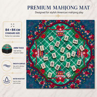Tapis de jeu de mahjong personnalisé avec impression par sublimation sur mesure, tapis de jeu en néoprène enroulable portable 33x33 pouces pour 4 joueurs