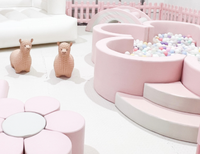 Ensemble de Jeu Doux Blanc pour Aire de Jeux Extérieure avec Clôtures pour Location de Fête d'Enfants Équipement de Jeu Doux Château Gonflable Fête d'Anniversaire