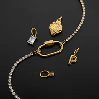 EMANCO roestvrijstalen minimalistische damesketting met Y2K-festivalthema, aardbei-letter P, kristallen bedels, hangers voor feestjes