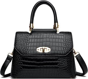Sac à main en cuir PU personnalisé avec motif crocodile, fermeture à glissière, poignée supérieure écologique, sac à bandoulière pour femmes - Product Image 1