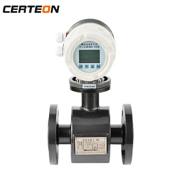 Full Bore Female thread extracted ground waste water tri-clamp magnetic flow meter sensor indicator electromagnetic flow meter