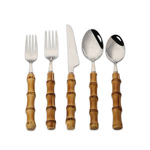 Juego de Cubiertos de Acero Inoxidable 18/10 con Mangos de Bambú <span class=keywords><strong>Sabre</strong></span> - Pottery Barn - Product Image 4