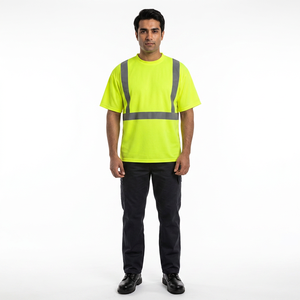 Polo à manches longues réfléchissant de sécurité pour homme, en polyester OEM, imperméable, à séchage rapide, avec logo personnalisé lumineux à LED, idéal pour le travail, collection 2023 - Product Image 1