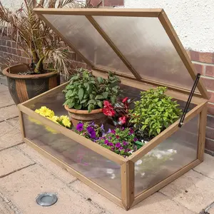 Jaalexy-invernadero de madera portátil para exteriores, Mini invernadero de madera resistente al agua para jardín