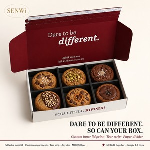 Caja de Envío Personalizada de Grado Alimenticio con Impresión a Doble Cara, Tira de Apertura y Inserto de Papel para Caja de Suscripción de Galletas y Bizcochos de Panadería - Product Image 1