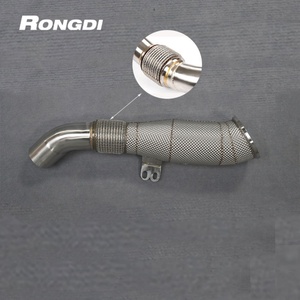 ท่อดาวน์ไปป์สแตนเลส 304 แบบไหลสูง สำหรับ 240i 340i 440i F30 F32 B58 3.0T พร้อมแผ่นกันความร้อน - Product Image 1