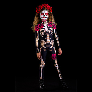 Costume d'Halloween pour enfants et adultes, squelette effrayant, combinaison de crâne, fête de carnaval, costume parent-enfant - Product Image 2