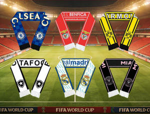 Sciarpa da tifoso 2026 USA-Canada-Messico con nappe Chelsea/SL <span class=keywords><strong>Benfica</strong></span>, larghezza 14 cm, bandiera decorativa da campo - Product Image 1