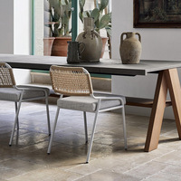 Ensemble de table et chaises de salle à manger en aluminium moderne et simple pour cour, jardin, balcon - Parasol imperméable inclus