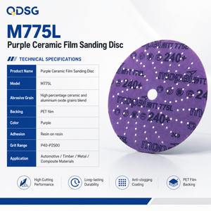 Discos de Lijado de Película Cerámica M775L de 6 Pulgadas y 49 Agujeros (<span class=keywords><strong>150</strong></span> mm), con Velcro, Papel de <span class=keywords><strong>Lija</strong></span> Abrasivo para Lijado de Madera, Metal y Automóviles - Product Image 4
