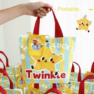 Hand <b>Foldable</b> Canvas <b>Bag</b> Portable Birthday Gift <b>Bag</b> for Female Children Cartoon Pattern Kindergarten Environmental <b>Shopping</b> <b>Bag</b> - Product Image 3