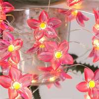 Lumières décoratives LED à piles en forme de lys, mini-lumières en fil de cuivre pour décoration de mariage