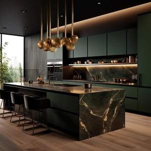 Современный стиль полный набор L-образных меламиновых кухонных шкафов с основанием для раковины и корзиной для ящиков, аксессуары из Китая - Product Image 6