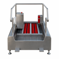 Nouvelle Station de Nettoyage Automatique des Bottes en Acier Inoxydable de Qualité Boucherie - Machine Complète de Nettoyage des Semelles et des Manchons à 360°