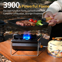 Réchaud de camping portable ultra-léger coupe-vent à gaz avec allumeur, en alliage d'aluminium, pour cuisson extérieure et kit complet