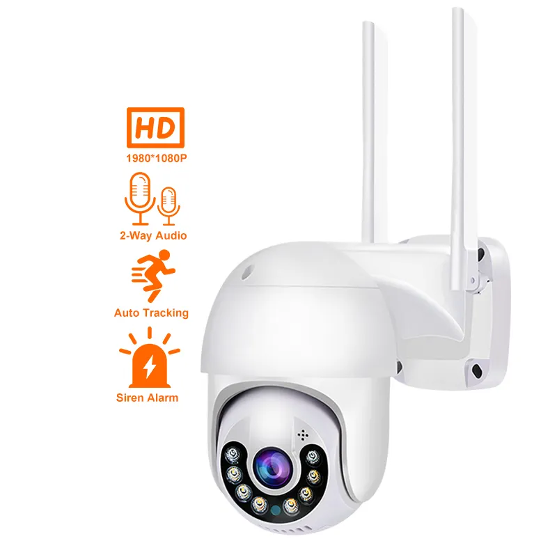 מחיר זול 1080P Wifi CCTV מצלמה חיצוני צבעוני לילה מיני כיפת אבטחת מעקב אוטומטי מעקב <span class=keywords><strong>אלחוטי</strong></span> PTZ IP מצלמה