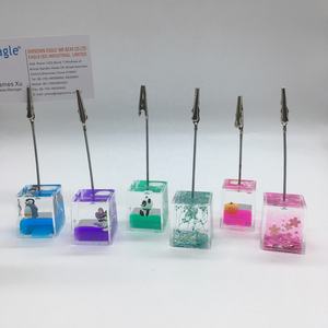 Clip de fixation liquide en forme de carte ronde, en acrylique, décoration mignonne pour la maison, pour papeterie, carte de visite, image, <span class=keywords><strong>pince</strong></span> crocodile, mini forme - Product Image 5