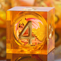 Ensemble de dés Donjons et Dragons, 7 pièces de noyau liquide Dragon en résine Sharp Edge-Collection complète de dés RPG